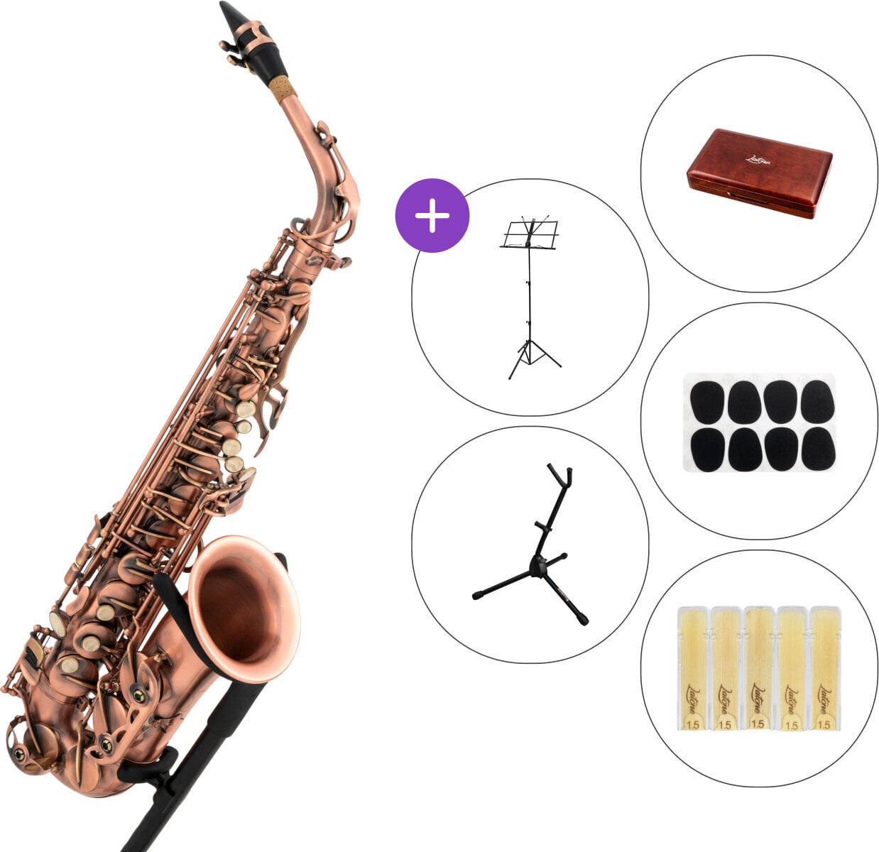 Saxofone alto Latone LAS 600 Antique Brass SET Saxofone alto