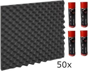 Imukykyinen vaahtomuovipaneeli Audiotec Pyramid Waves 50x50 SET 1 Imukykyinen vaahtomuovipaneeli