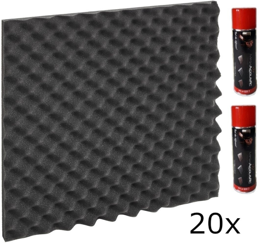 Absorberende skumpanel Audiotec Pyramid Waves 50x50 SET 3 Absorberende skumpanel