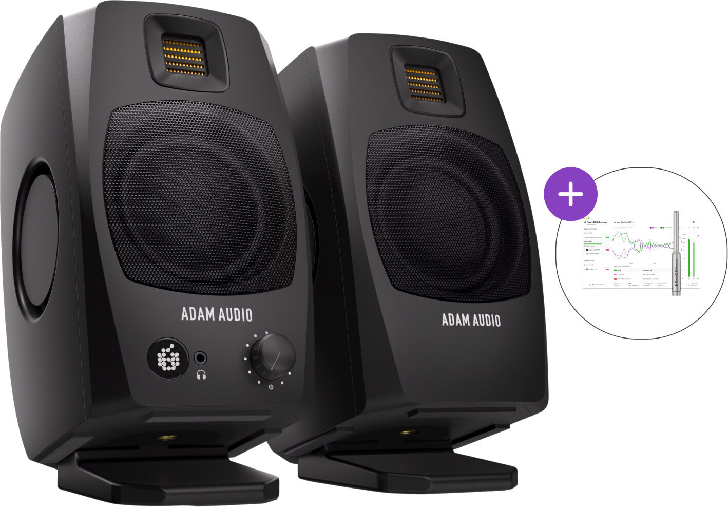 Aktiver Studiomonitor ADAM Audio D3V Sonarworks Black SET Aktiver Studiomonitor 2 stk