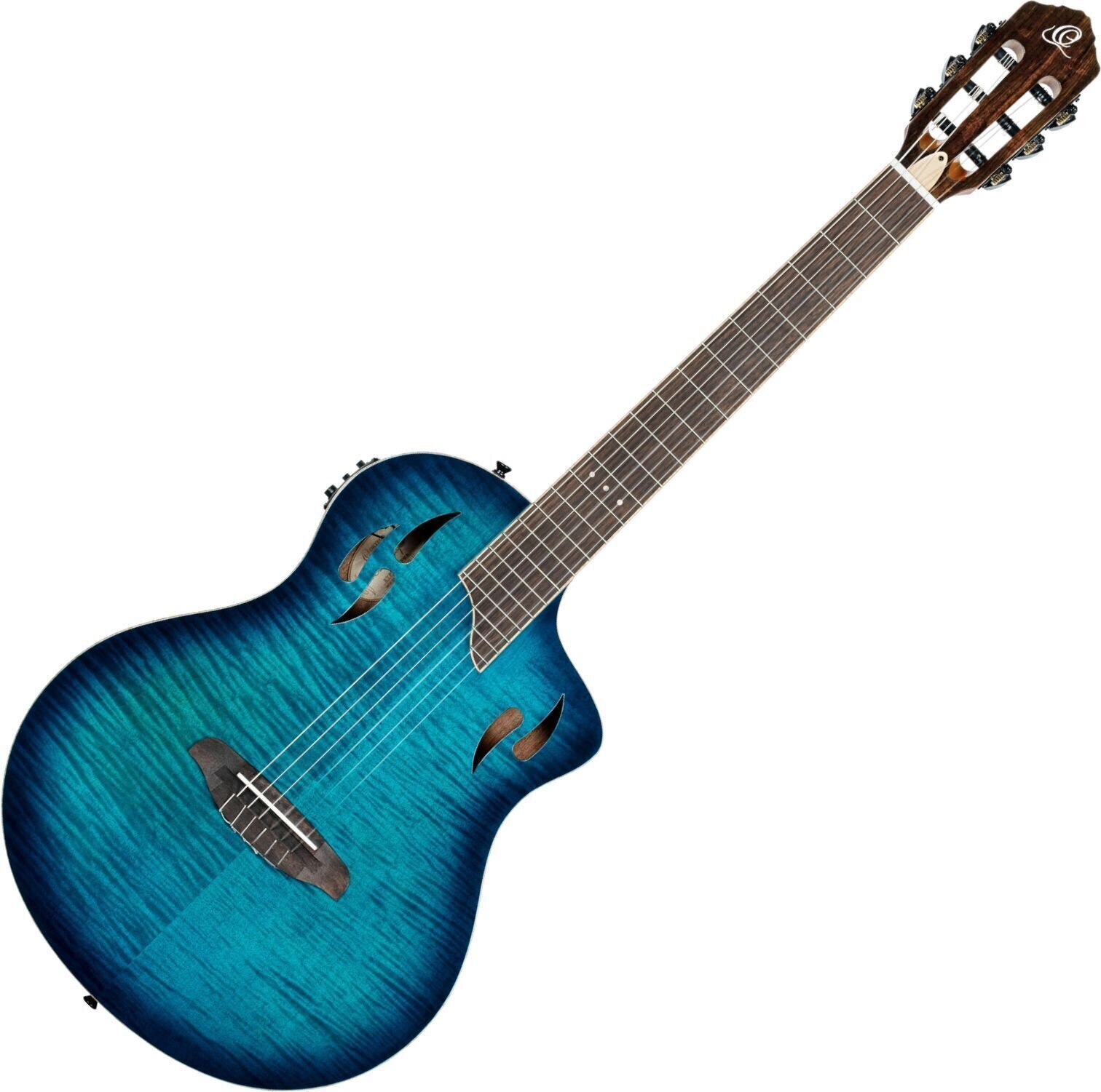 Elektro klasična gitara Ortega RTPDLX-FMA 4/4 Flamed Maple Blue Elektro klasična gitara