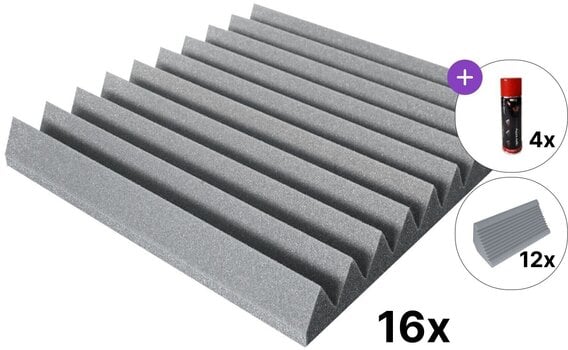 Chłonny panel piankowy Mega Acoustic  PA-PMK-4 50x50 Room SET Light Grey Chłonny panel piankowy - 1