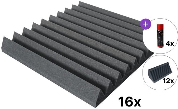 Абсорбиращ панел от пяна Mega Acoustic PA-PMK-4 50x50 Room SET Dark Grey Абсорбиращ панел от пяна - 1