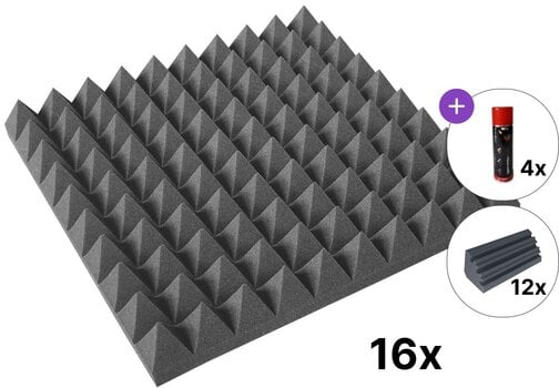 Абсорбиращ панел от пяна Mega Acoustic PA-PMP-7 50x50x7 Room SET Dark Grey Абсорбиращ панел от пяна - 1