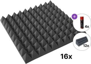 Imukykyinen vaahtomuovipaneeli Mega Acoustic PA-PMP-5 50x50x5 Room SET Dark Grey Imukykyinen vaahtomuovipaneeli