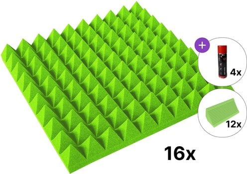 Pannello in schiuma assorbente Mega Acoustic PA-PMP-5 50x50x5 Room SET Green Pannello in schiuma assorbente - 1
