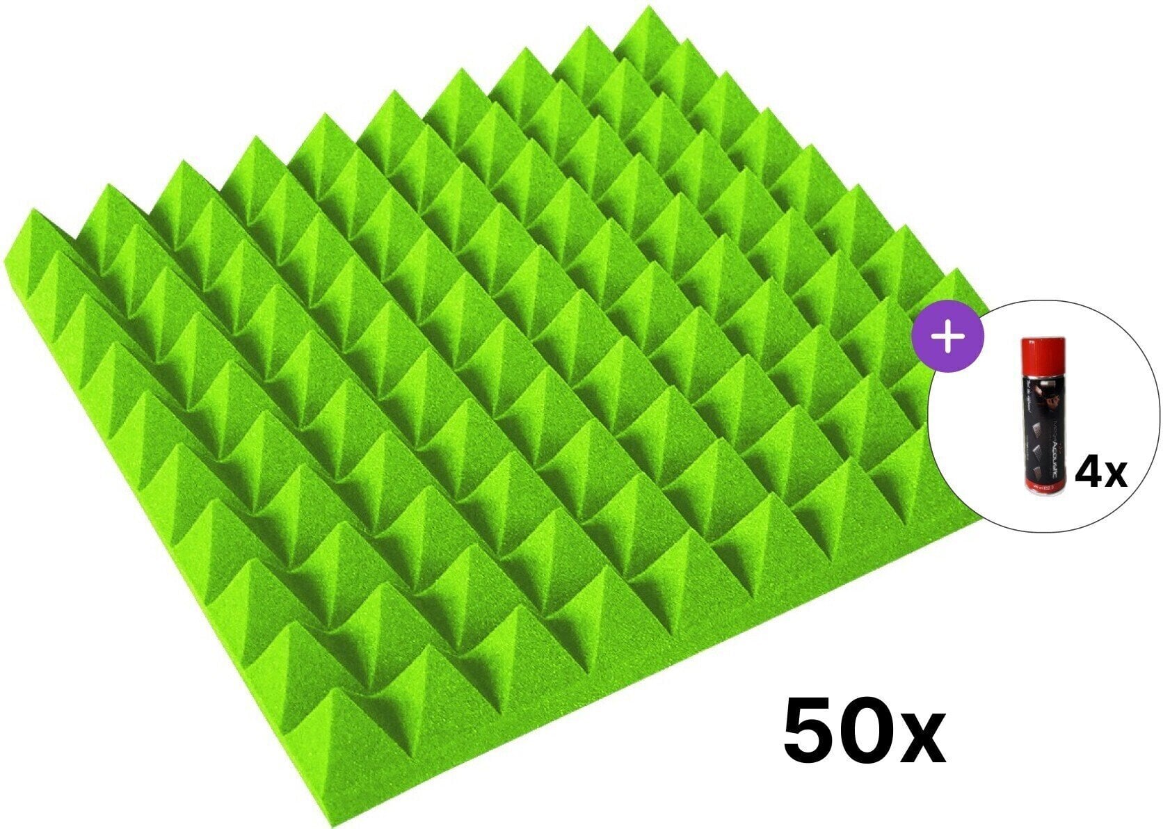 Chłonny panel piankowy Mega Acoustic PA-PMP-5 50x50x5 SET 1 Green Chłonny panel piankowy