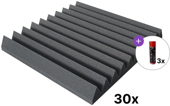 Absorberende skumpanel Mega Acoustic PA-PMK7-DG-5050 SET 2 Dark Grey Absorberende skumpanel - 1