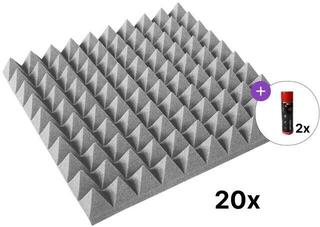 Imukykyinen vaahtomuovipaneeli Mega Acoustic PA-PMP-5 50x50x5 SET 3 Light Grey Imukykyinen vaahtomuovipaneeli
