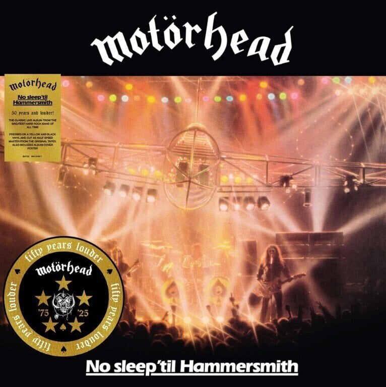 Motörhead - No Sleep 'Til Hammersmith (50th Anniversary) (Poster) (Yellow & Black Coloured) (LP)