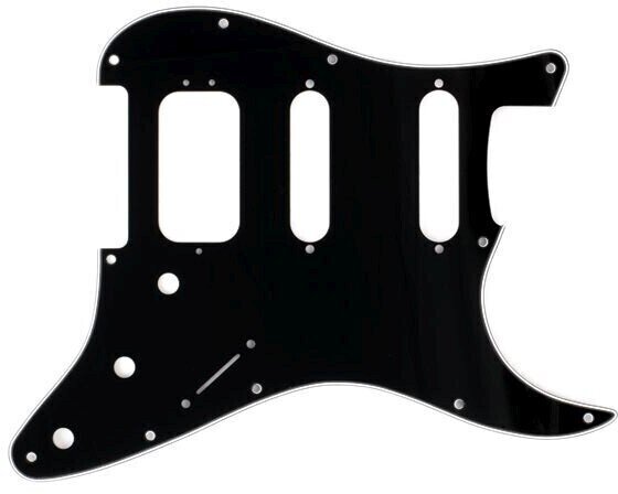 Pickguard Fender Stratocaster HSS 11-Hole Mount 3-Ply Black Pickguard