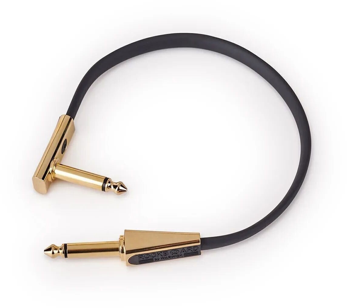 Patch Cable RockBoard Flat Gold Series Looper/Switcher 0,2 m Straight - Angled Patch Cable