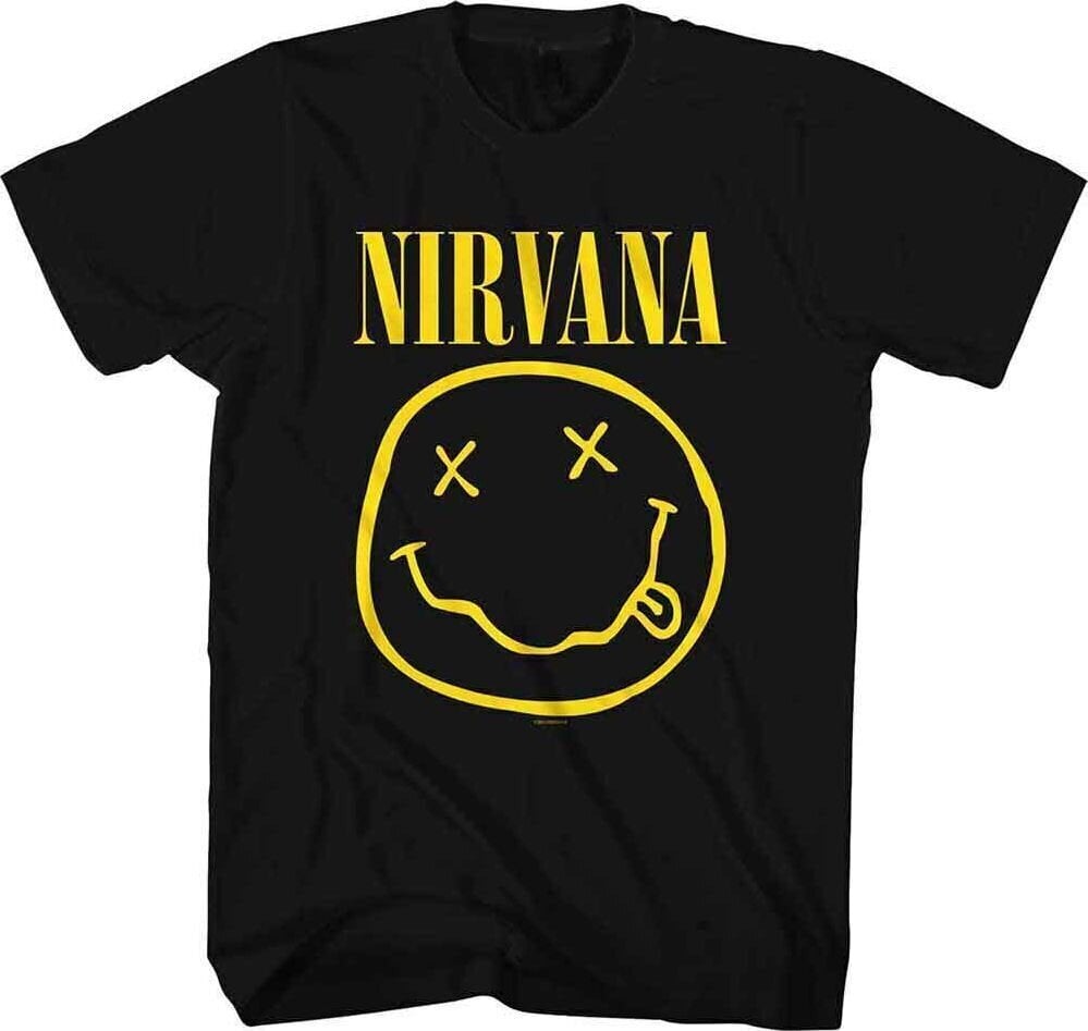 Tričko Nirvana Yellow Happy Face Black XL Tričko