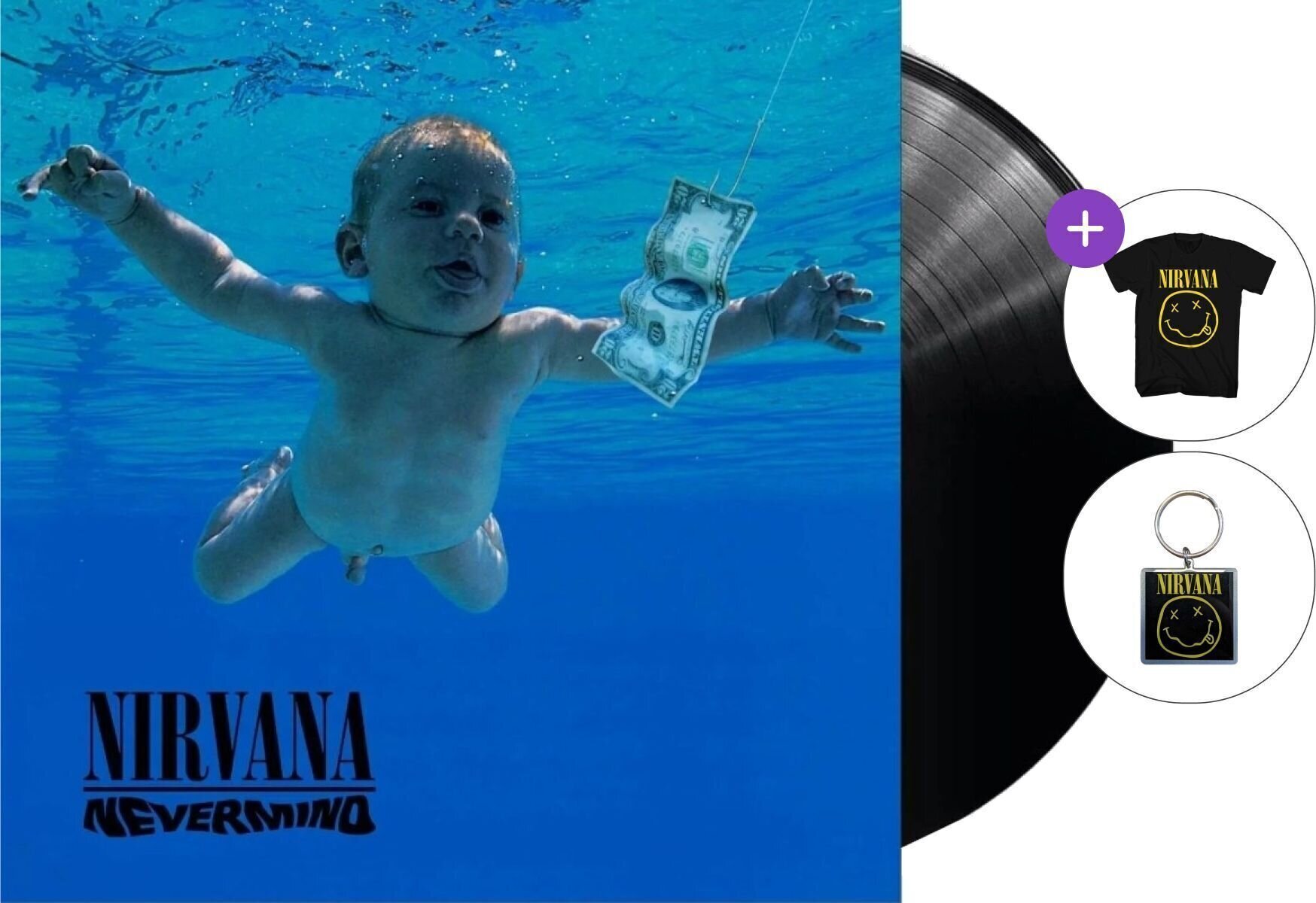 Nirvana Tričko - Nevermind (LP) SET Black L
