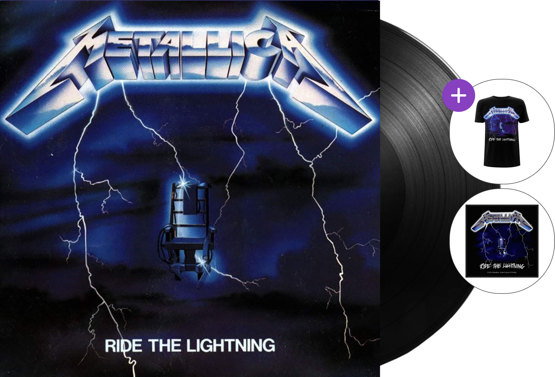 Metallica Tričko - Ride The Lightning (LP) SET1 Black S