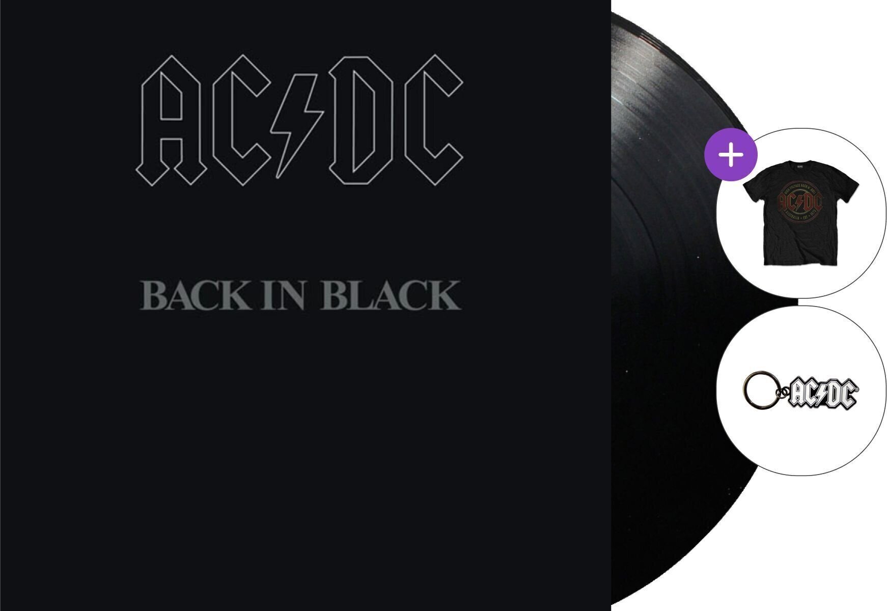 AC/DC Tričko - Back In Black (LP) SET Black L