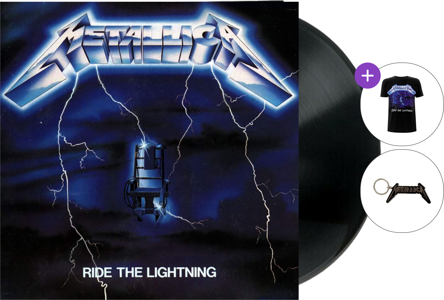 Metallica Tričko - Ride The Lightning (LP) SET Black L