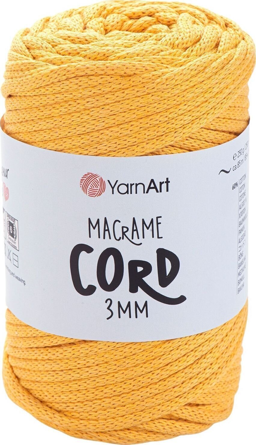 Șnur  Yarn Art Macrame Cord 3 mm 3 mm 85 m 764 Mustard Șnur 