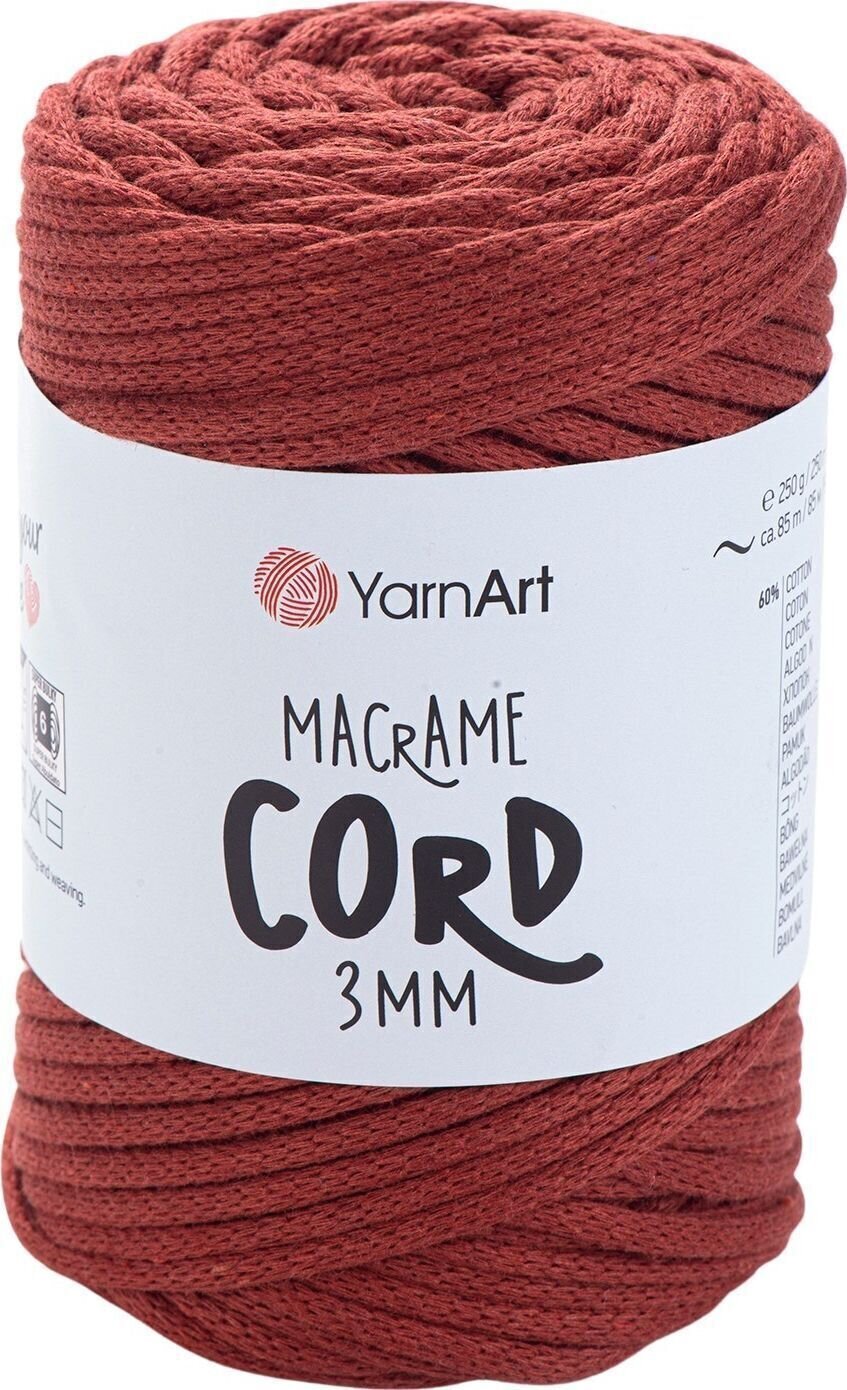 Zsinór Yarn Art Macrame Cord 3 mm 85 m 785 Light Red Zsinór