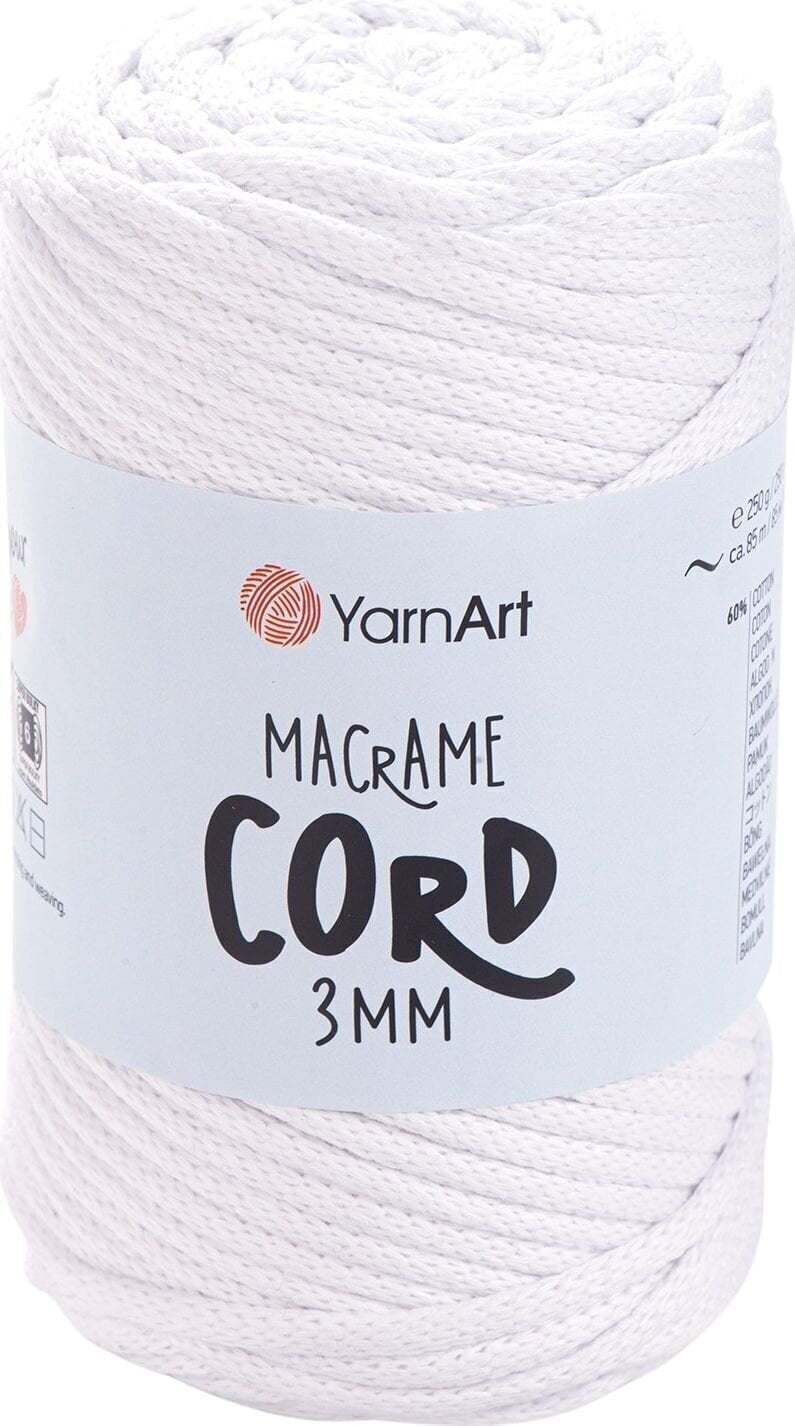 Kanap Yarn Art Macrame Cord 3 mm 85 m 751 White Kanap
