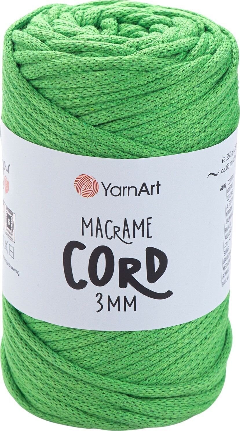 Cord Yarn Art Macrame Cord 3 mm 85 m 802 Green Cord