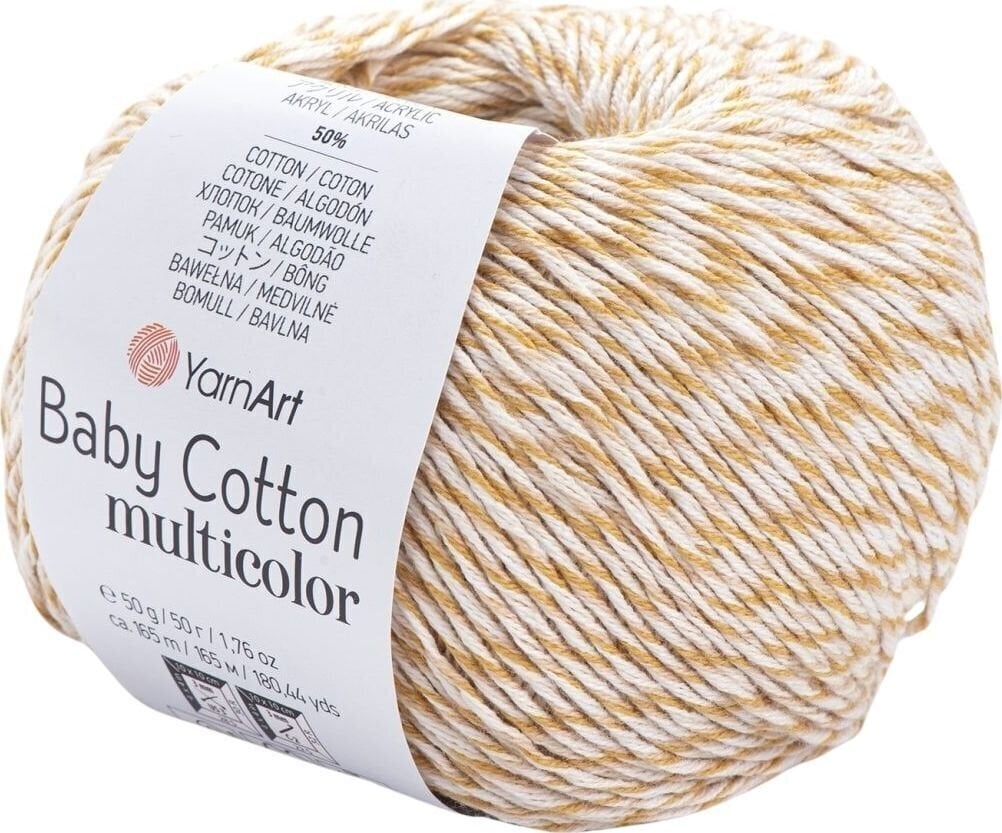 Pređa za pletenje Yarn Art Baby Cotton Multicolor 5203 Beige Brown Pređa za pletenje