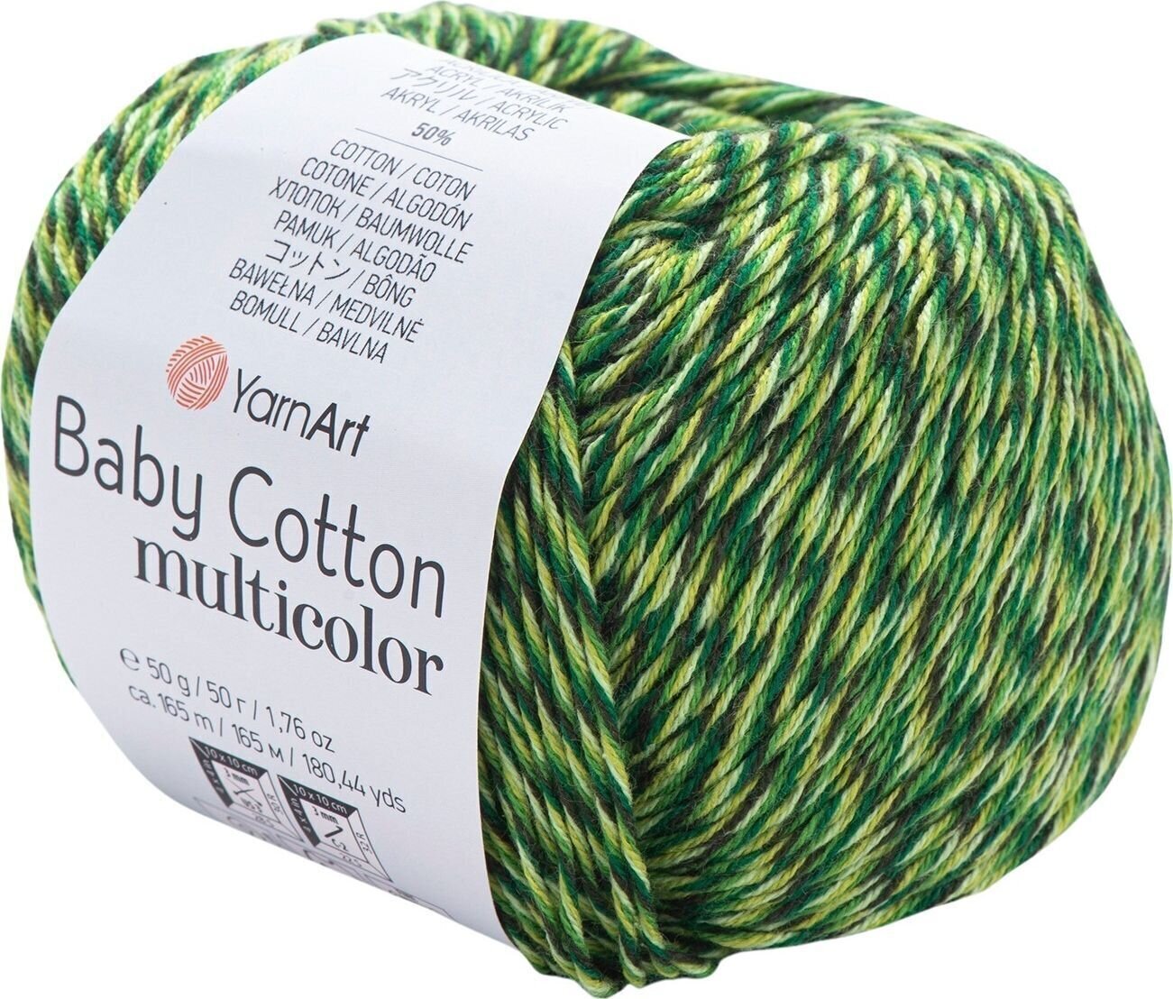 Pređa za pletenje Yarn Art Baby Cotton Multicolor 5207 Green Pređa za pletenje