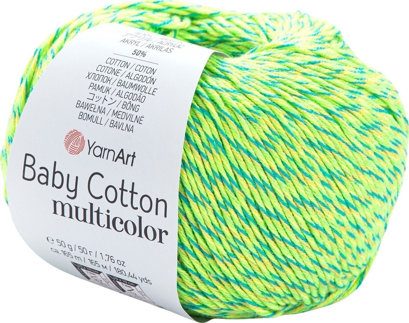 Strikkegarn Yarn Art Baby Cotton Multicolor 5213 Green Blue Strikkegarn