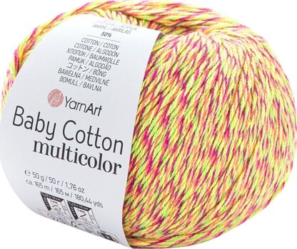 Pređa za pletenje Yarn Art Baby Cotton Multicolor 5215 Pink Green Pređa za pletenje - 1
