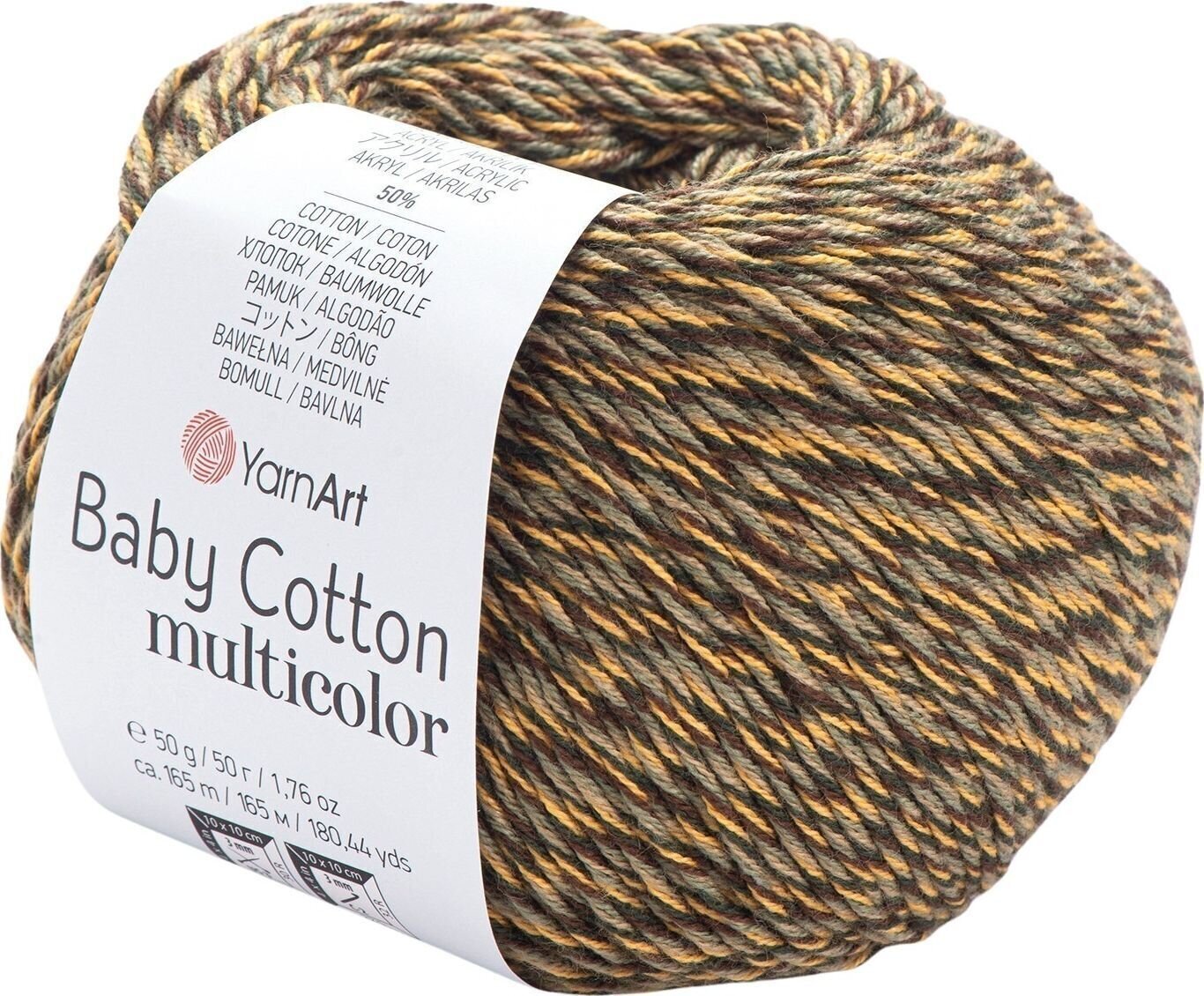 Pređa za pletenje Yarn Art Baby Cotton Multicolor 5219 Green Brown Pređa za pletenje