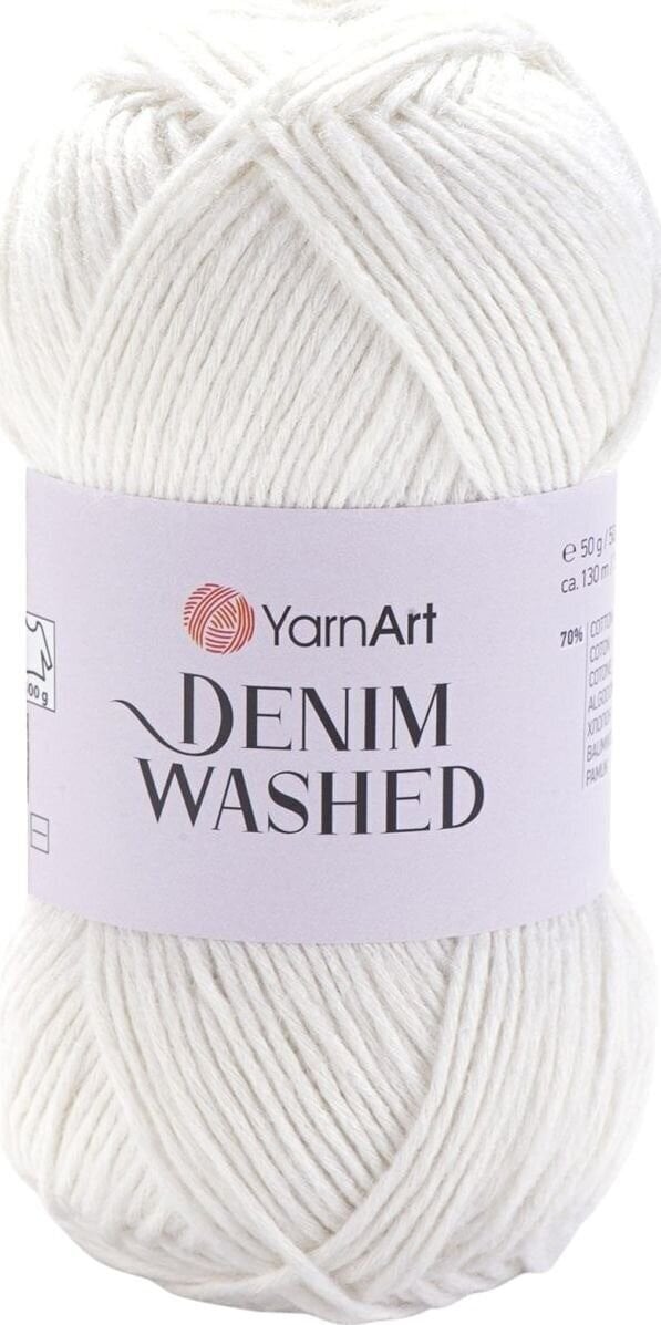 Strickgarn Yarn Art Denim Washed 900 White Strickgarn