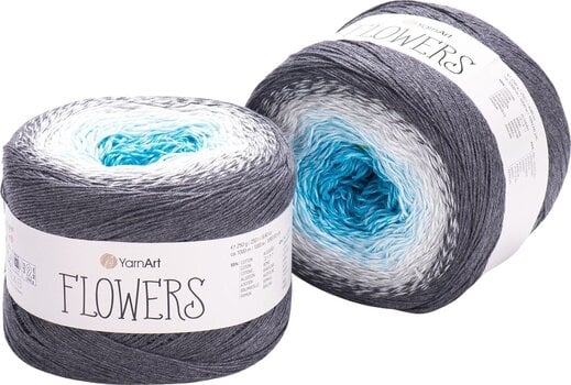 Pređa za pletenje Yarn Art Flowers 251 Grey White Blue Pređa za pletenje - 1