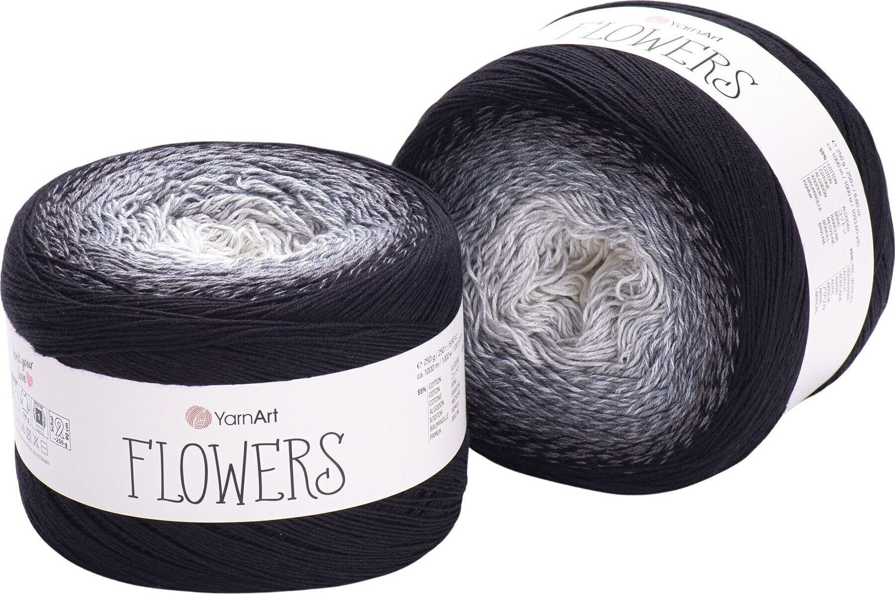 Przędza dziewiarska Yarn Art Flowers 253 Grey White Przędza dziewiarska