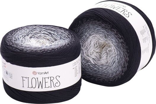 Przędza dziewiarska Yarn Art Flowers 253 Grey White Przędza dziewiarska - 1