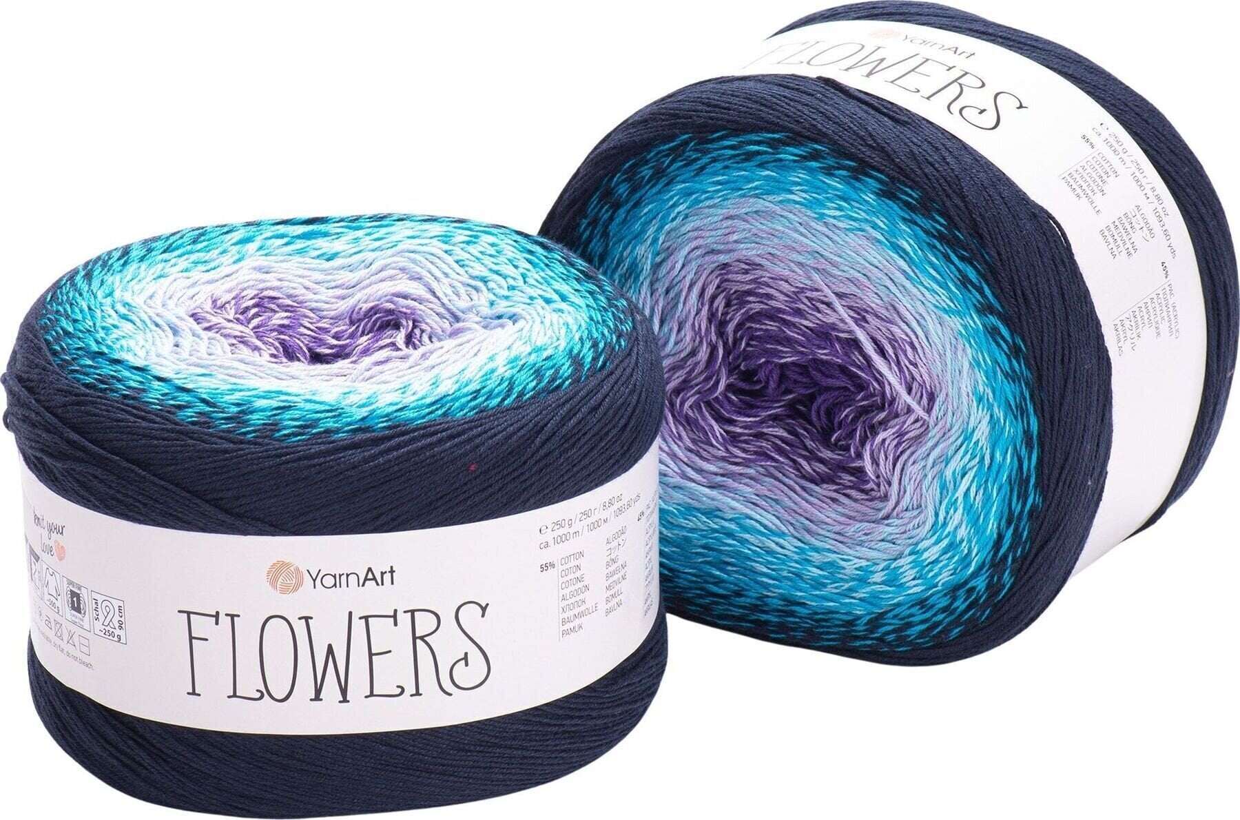 Плетива прежда Yarn Art Flowers 254 Blue Purple Плетива прежда