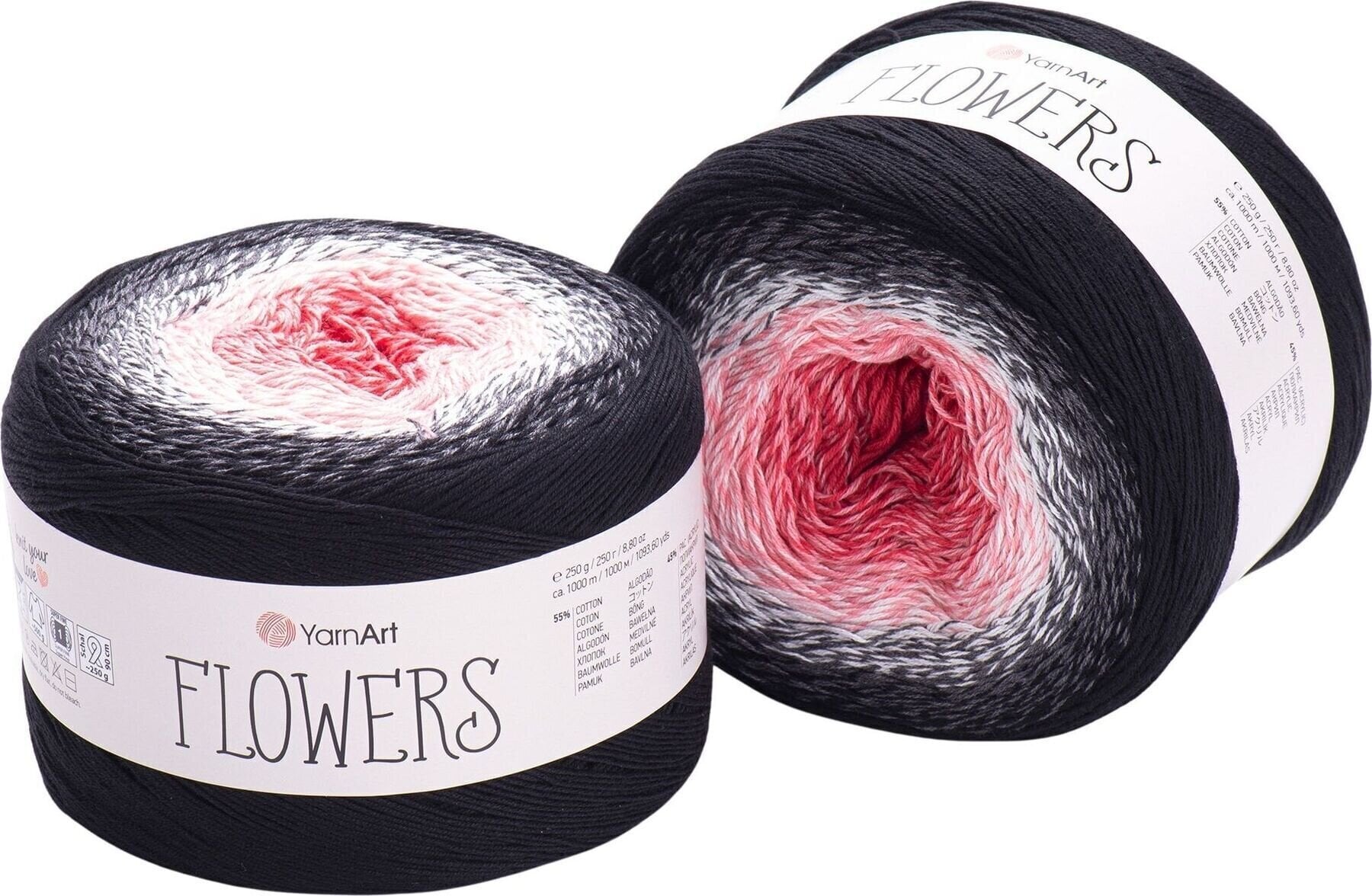 Pređa za pletenje Yarn Art Flowers 260 Grey Pink Pređa za pletenje