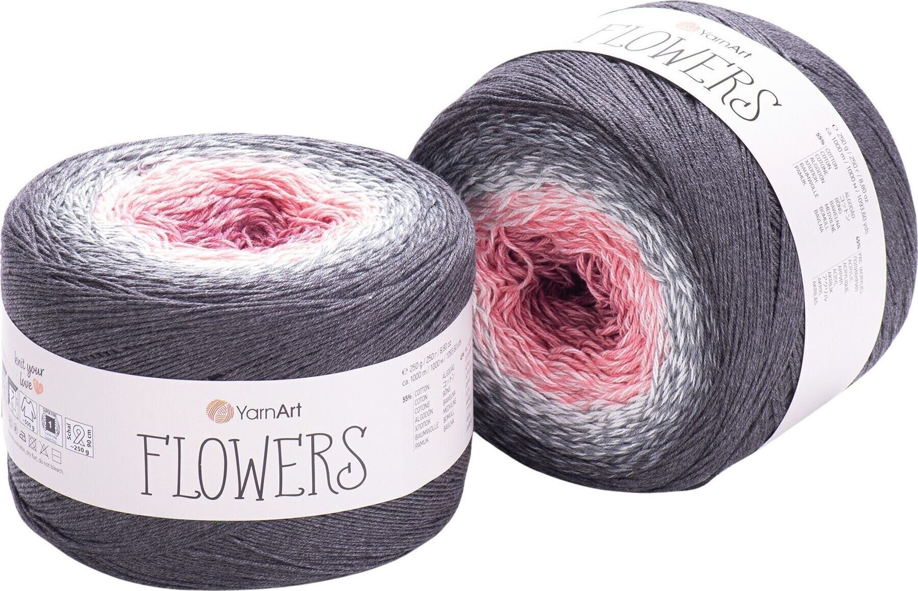 Pletilna preja Yarn Art Flowers 279 Black Purple Pletilna preja