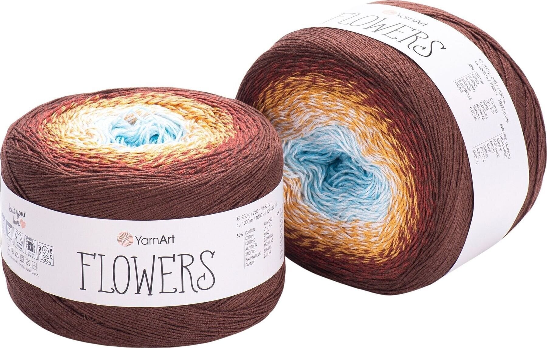 Breigaren Yarn Art Flowers 296 Brown Blue Breigaren