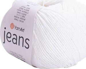 Przędza dziewiarska Yarn Art Jeans 01 White Przędza dziewiarska