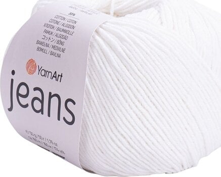 Fios para tricotar Yarn Art Jeans 01 White Fios para tricotar - 1