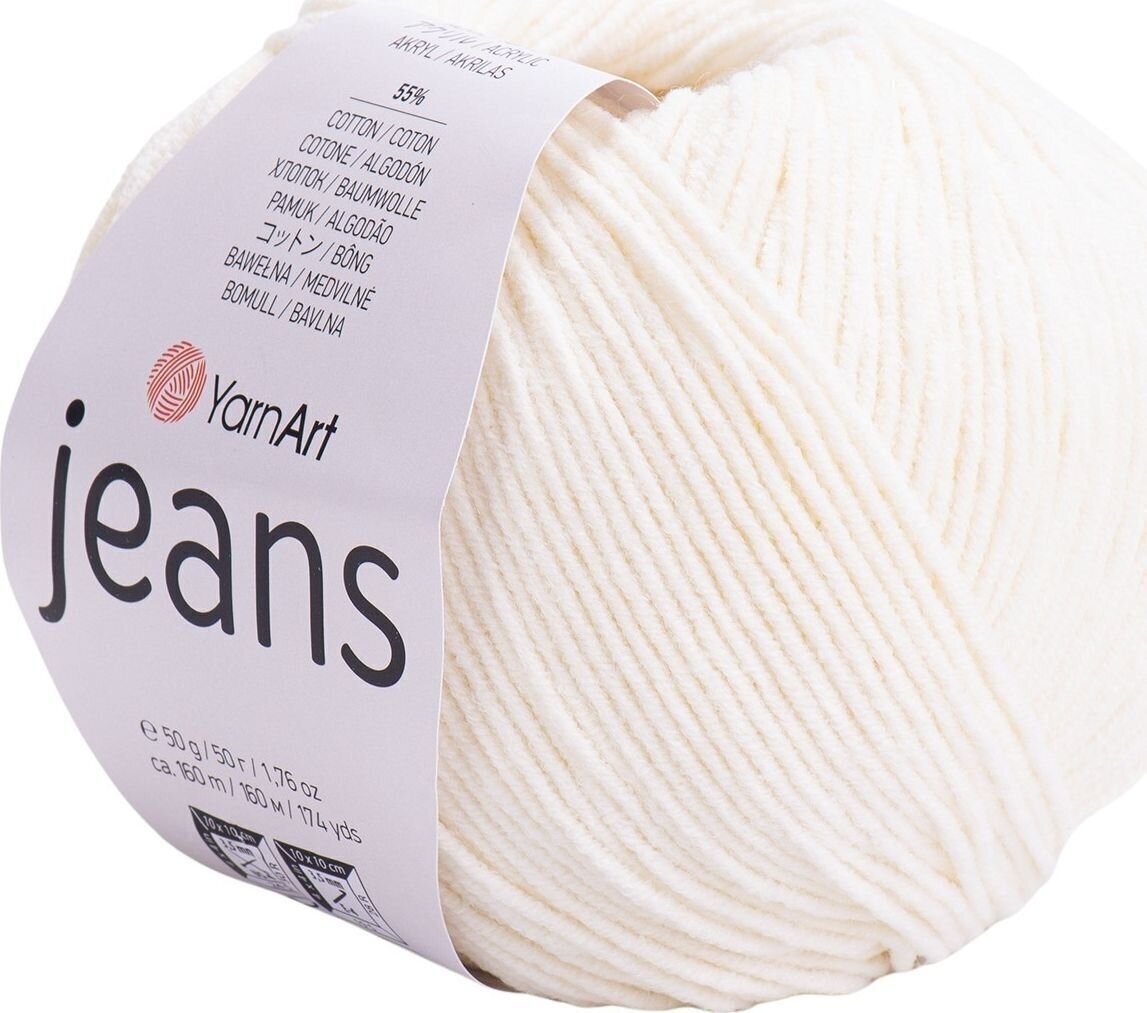 Filati per maglieria Yarn Art Jeans 03 Off White Filati per maglieria