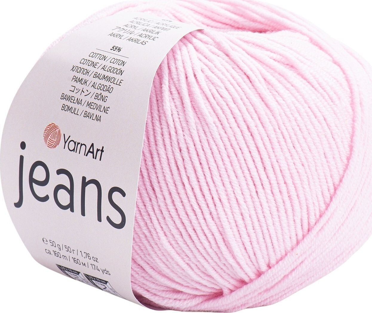 Fil à tricoter Yarn Art Jeans 18 Light Pink Fil à tricoter
