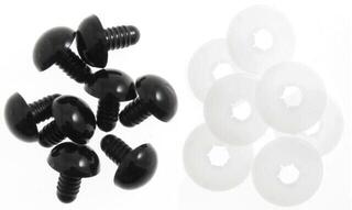 Oczy/Nosy do zabawek Woolkie Toolkie Czarne oczy na zabawki 6 mm-9 mm-12 mm-15 mm