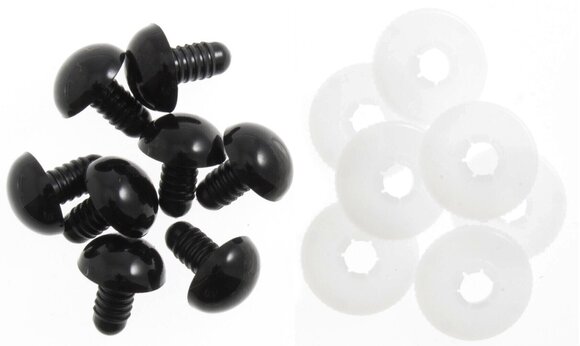 Oči/Nos za igračke Woolkie Toolkie Black Eyes For Toys 6 mm-9 mm-12 mm-15 mm - 1