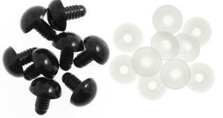 Oczy/Nosy do zabawek Woolkie Toolkie Czarne oczy na zabawki 6 mm