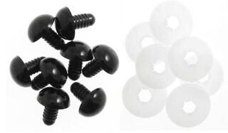 Oczy/Nosy do zabawek Woolkie Toolkie Czarne oczy na zabawki 9 mm