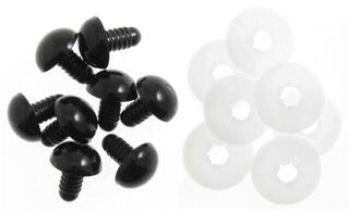 Oczy/Nosy do zabawek Woolkie Toolkie Czarne oczy na zabawki 12 mm
