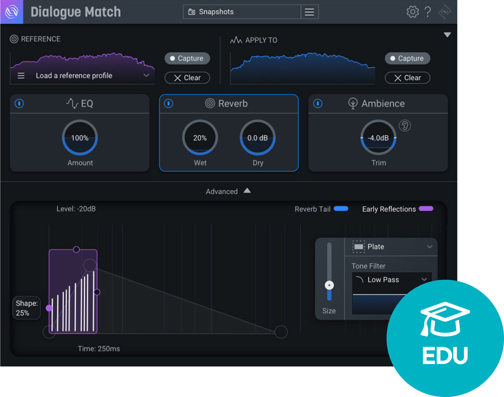 Software de studio Plug-In Efect iZotope Dialogue Match EDU (Produs digital)
