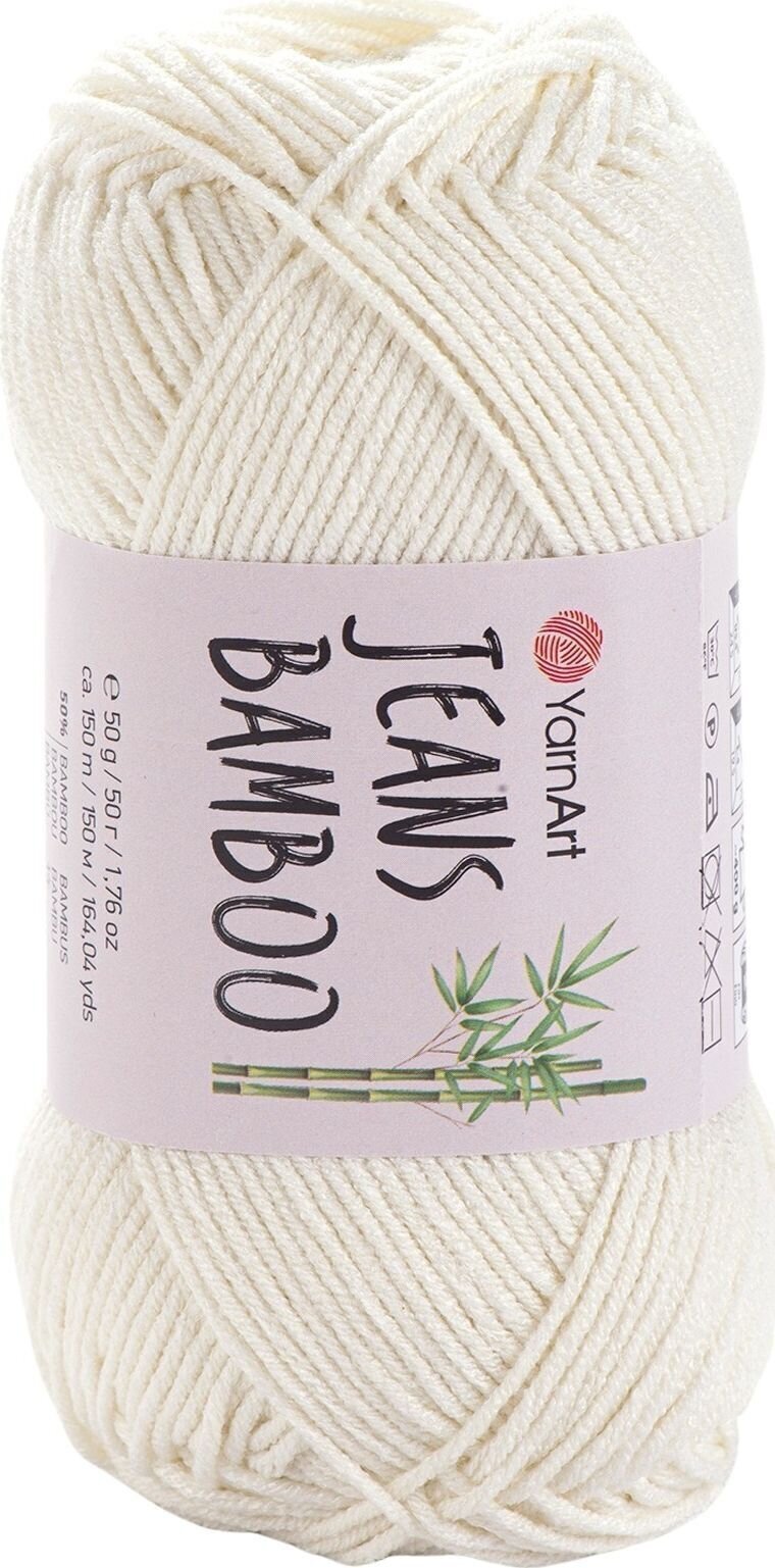 Fire de tricotat Yarn Art Jeans Bamboo 102 Off White Fire de tricotat