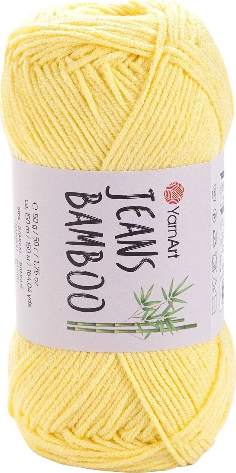 Pređa za pletenje Yarn Art Jeans Bamboo 104 Yellow Pređa za pletenje